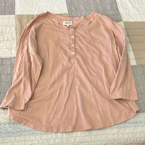 Mate the Label dusty rose baseball Henley